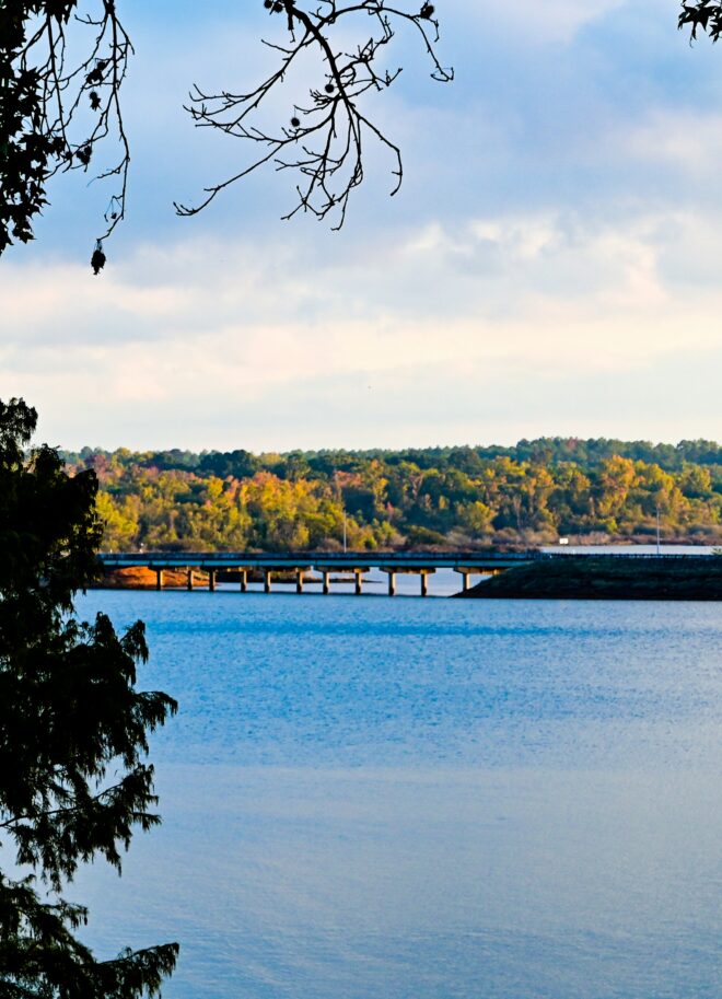 A highway bridge crossing over Lake Bob Sandlin